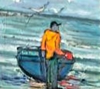 Oil on canvas Paternoster fishermen